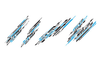 Sports stripes car stickers Racing decals for tuning. Wrap design for car vectors V4