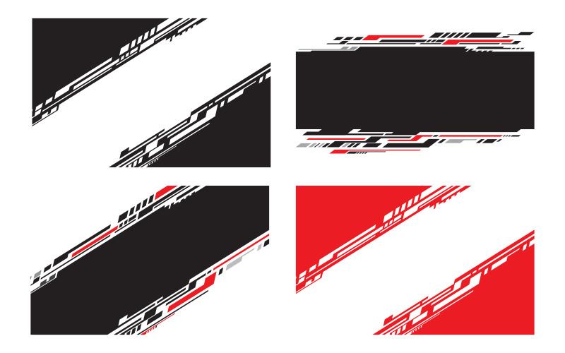 Sports stripes car stickers Racing decals for tuning. Wrap design for car vectors V5 Illustration