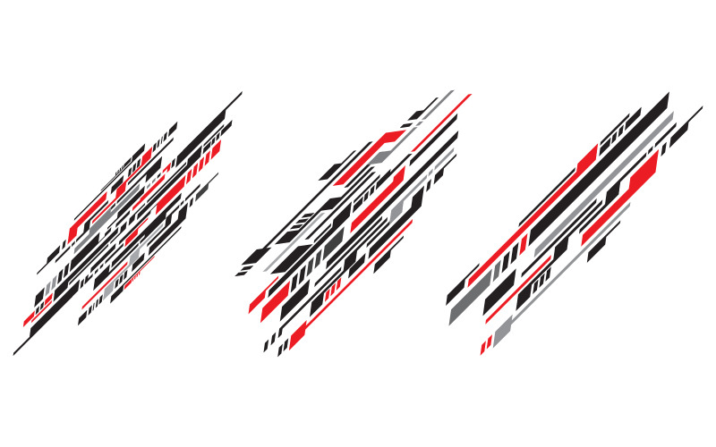 Sports stripes car stickers Racing decals for tuning. Wrap design for car vectors V6 Illustration