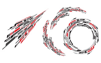Sports stripes car stickers Racing decals for tuning. Wrap design for car vectors V7