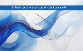 A painting of a blue and white wave background