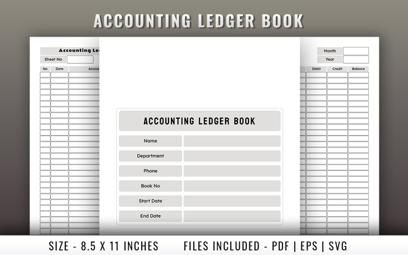 Accounting Ledger Book Interior Pages Planner