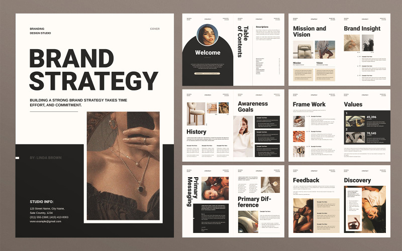 Brand Strategy Framework Template InDesign Magazine Template