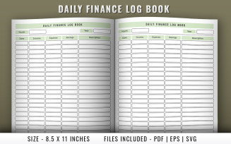 Daily finance log book pages