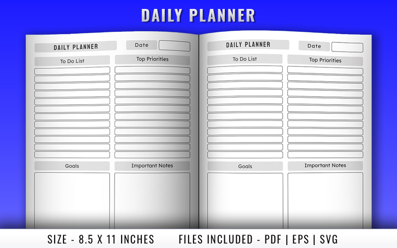 Daily Planner Log Book Interior Pages