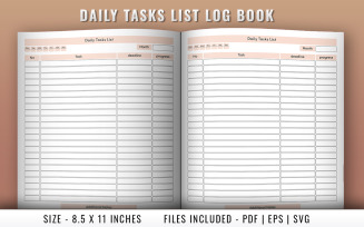 Daily tasks list log book