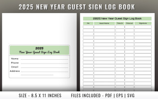 2025 New year guest sign log book