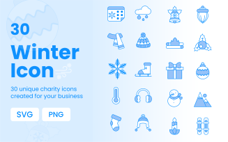 30 Winter Season Icons Pack