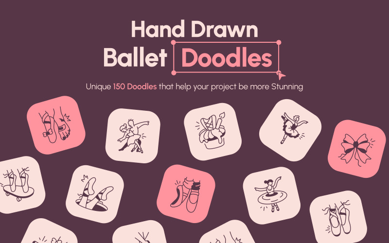 Modern Ballet Hand Drawn Icon Icon Set
