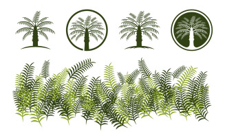 Oil palm tree industry business icon logo template illustration V.2