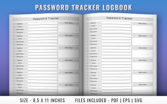 Password Tracker Log Book Interior