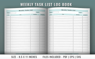 Weekly tasks list log book