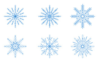 Christmas Snowflakes design Winter snow icon illustration design template v.1