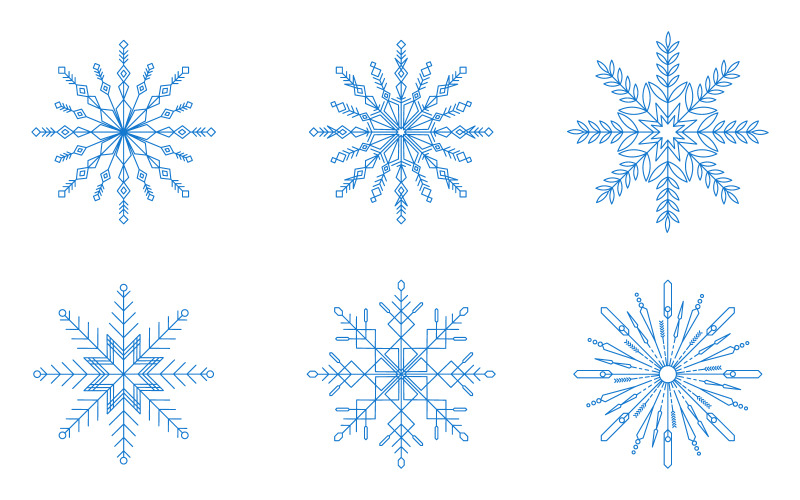 Christmas Snowflakes design Winter snow icon illustration design template v.1 Illustration