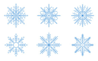Christmas Snowflakes design Winter snow icon illustration design template v.2