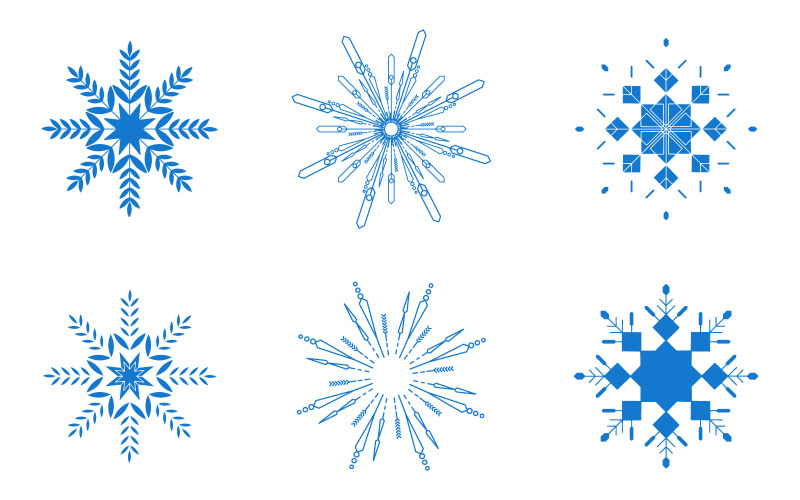 Christmas Snowflakes design Winter snow icon illustration design template v.3 Illustration