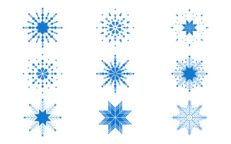 Christmas Snowflakes design Winter snow icon illustration design template v.5