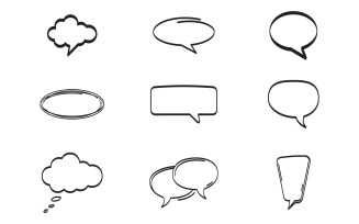 Free Set of speech bubble vector illustration hand drawn design template