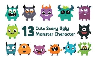 13 Cute Scary Ugly Monster Character