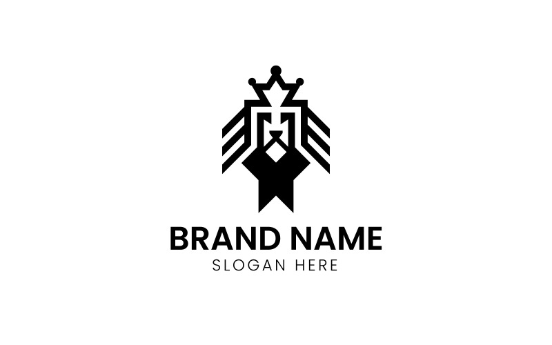 Lion crown mascot logo-613 Logo Template