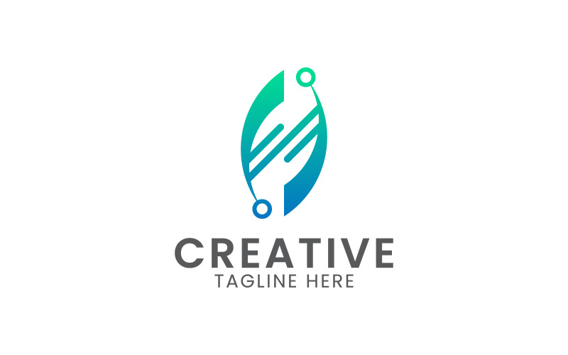 Modern and creative technology abstract leaf logo template for tech industry. Logo Template