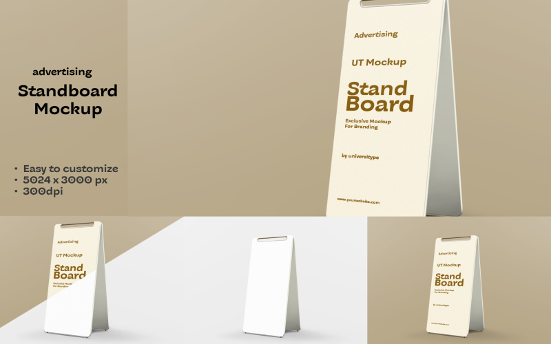 Advertising Stand Board Photoshop Mockup Product Mockup