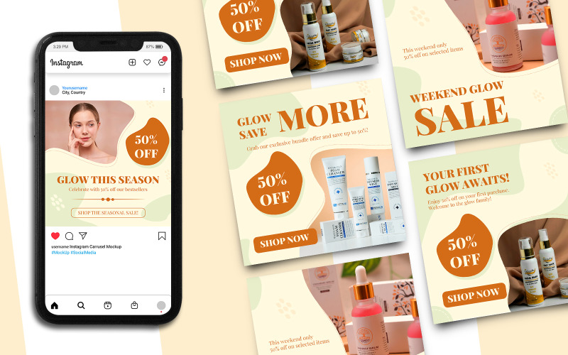 Beauty Promo Instagram Post Template Social Media