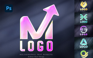 Holographic Logo Photoshop Mockups