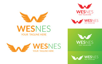 W Letter Fly Wing Logo Creative