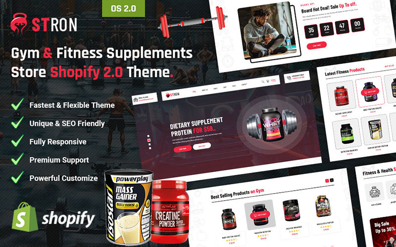 Stron - Gym & Fitness Supplements Store Shopify 2.0 Theme Shopify Theme