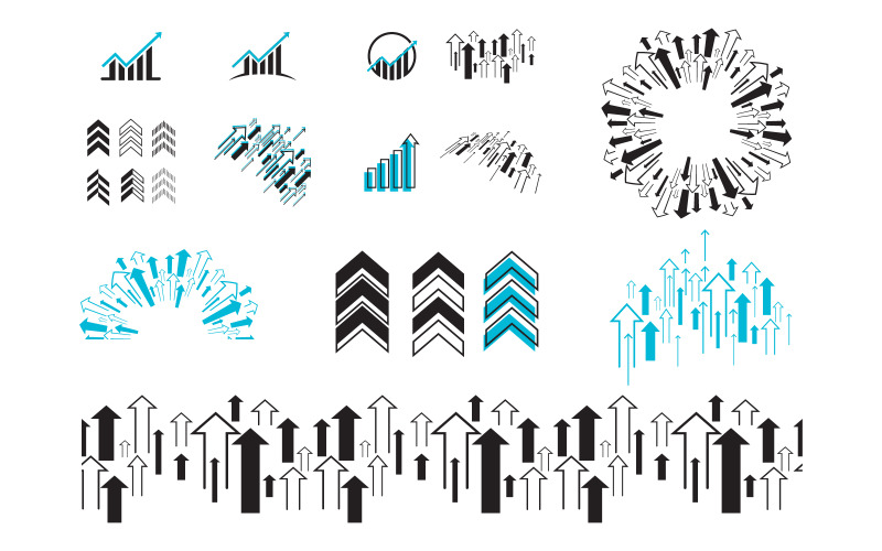 Business arrow up growth trading investment design template Illustration