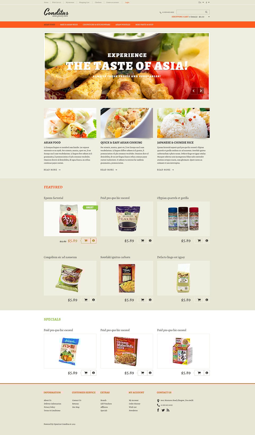 Asian Grocery Store OpenCart Template New Screenshots BIG