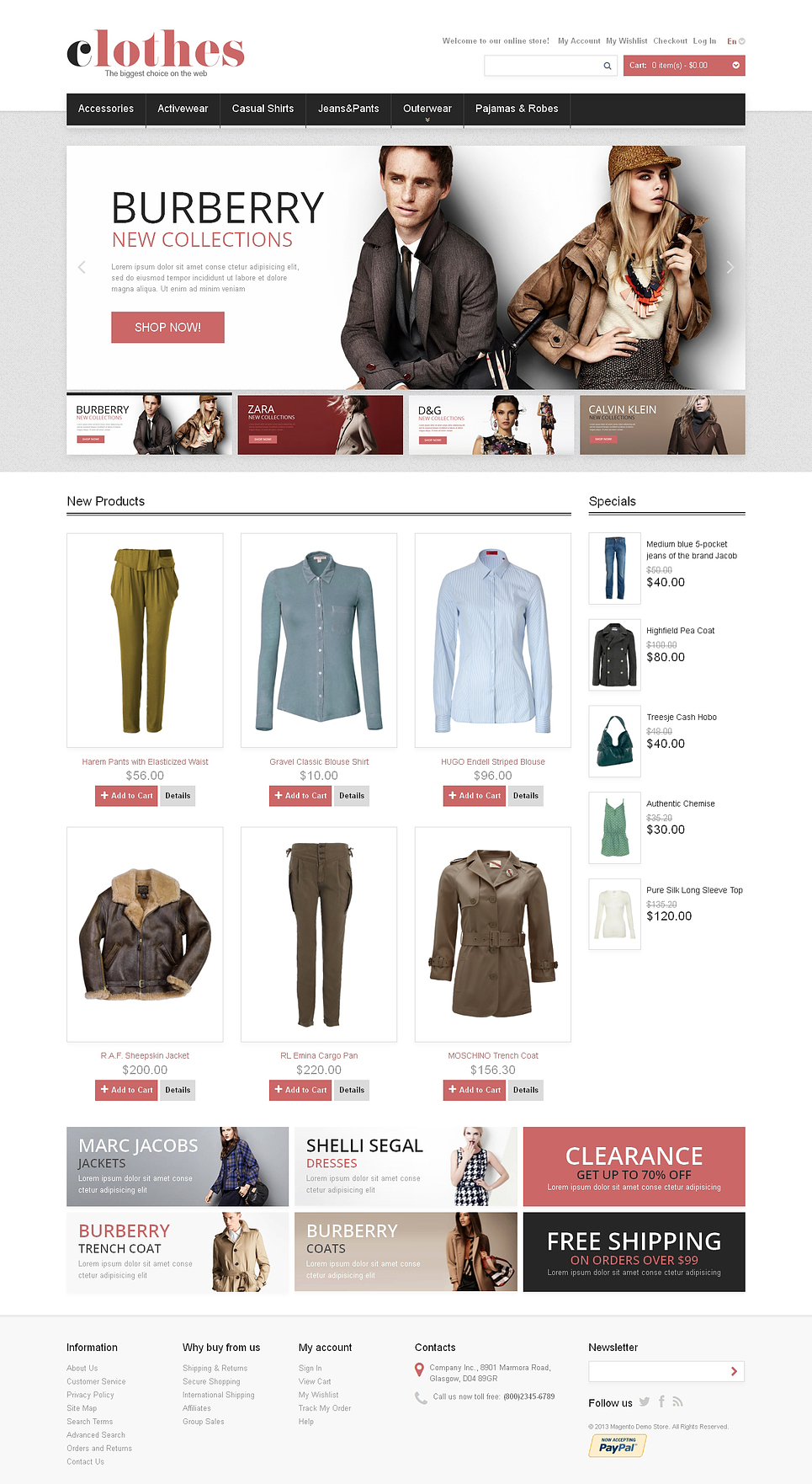 Clothes for Any Weather Magento Theme New Screenshots BIG