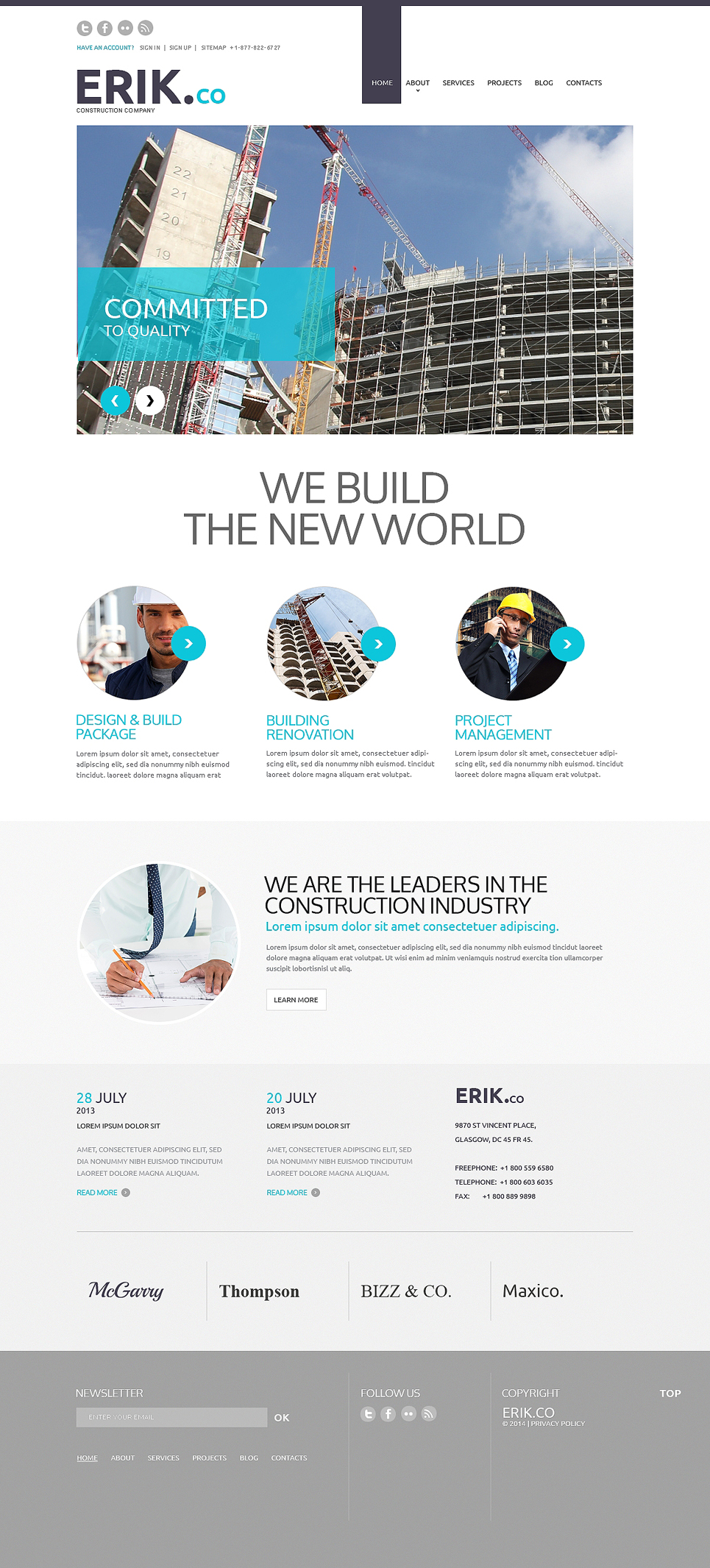 Construction Company Responsive Website Template New Screenshots BIG