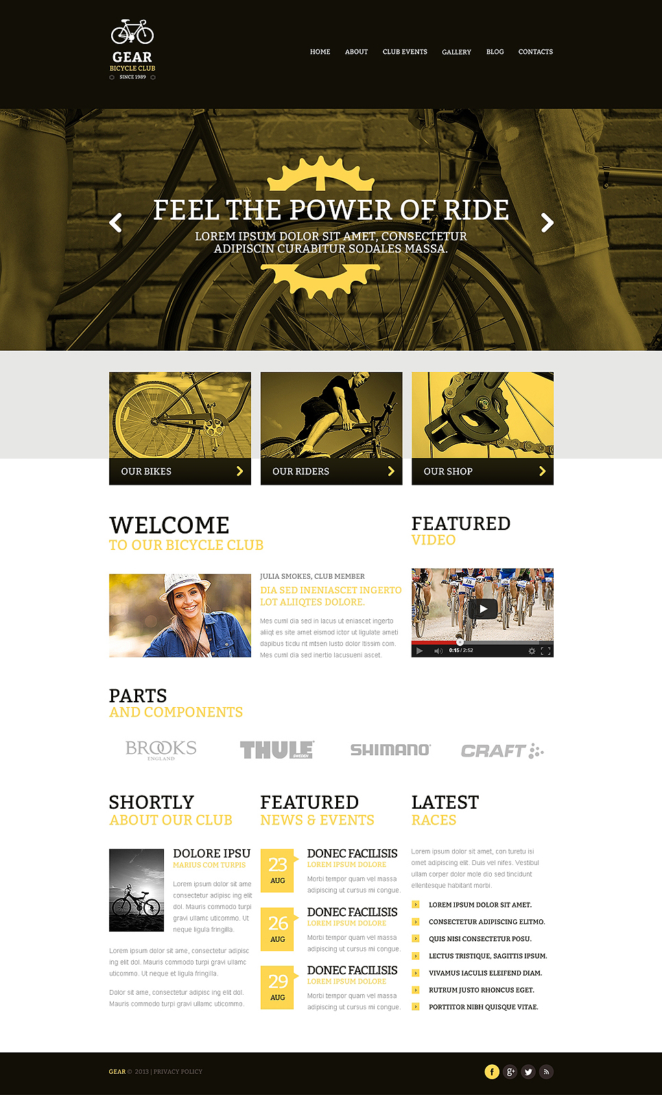 Cycling Responsive Website Template New Screenshots BIG