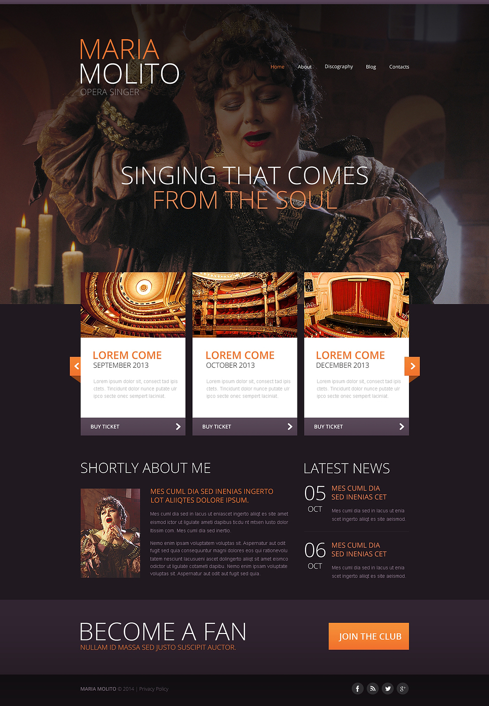 Elegant Opera Singer Website Template New Screenshots BIG