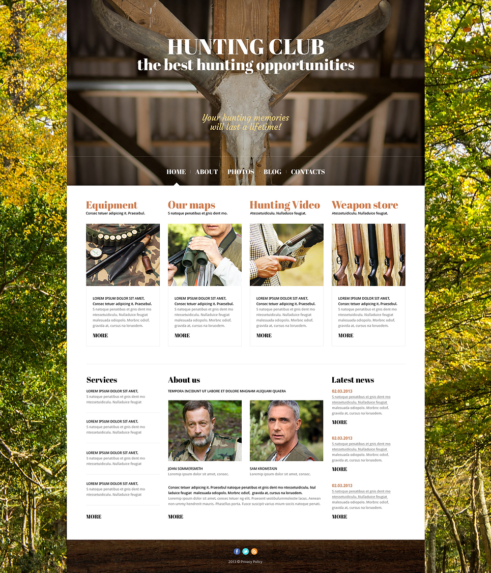 Hunting Responsive Joomla Template New Screenshots BIG
