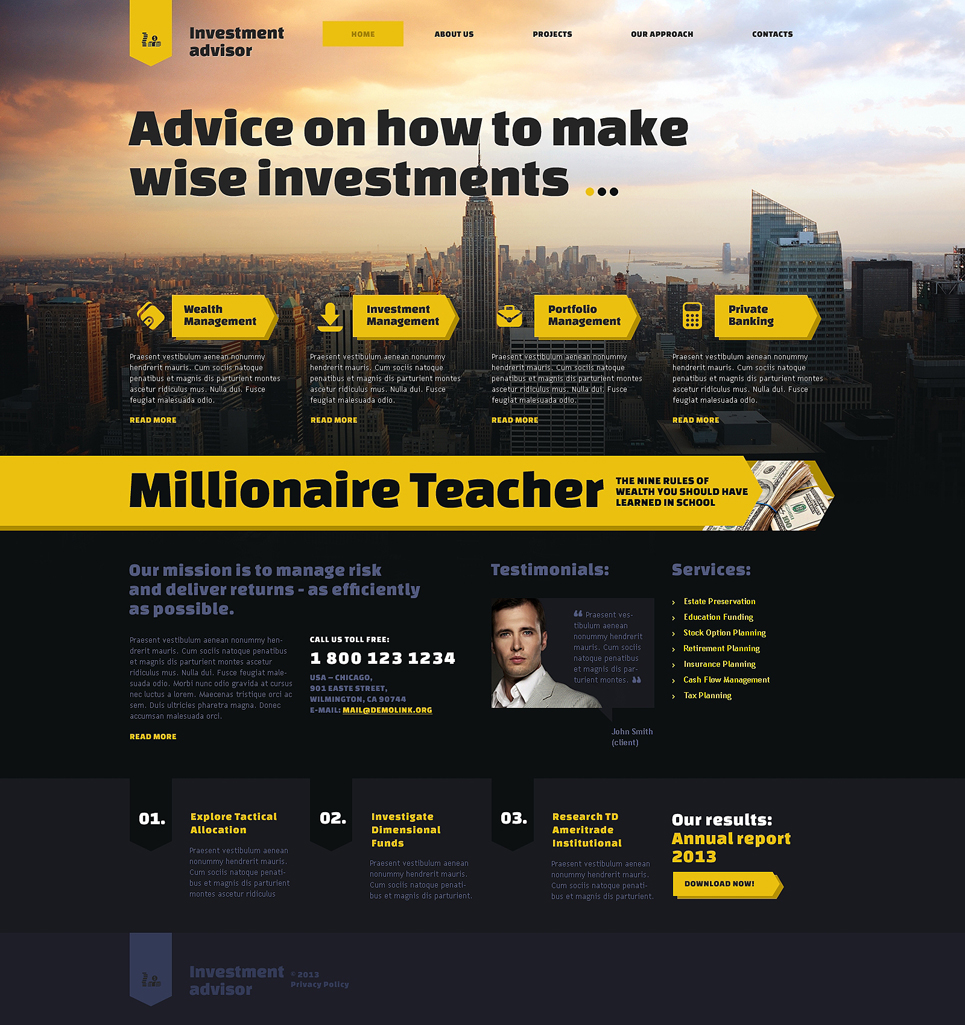 Investment Company Responsive Website Template 47483