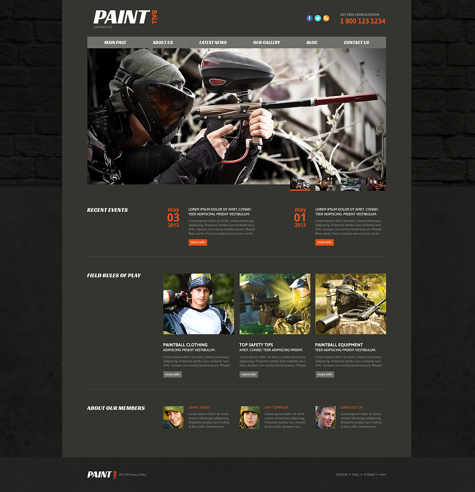 Paintball Responsive Joomla Template New Screenshots BIG