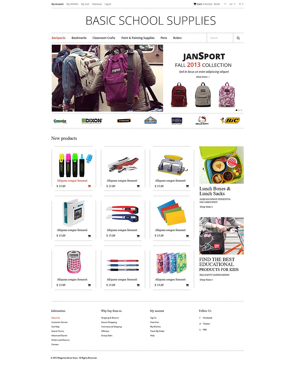 School Supplies Magento Theme New Screenshots BIG