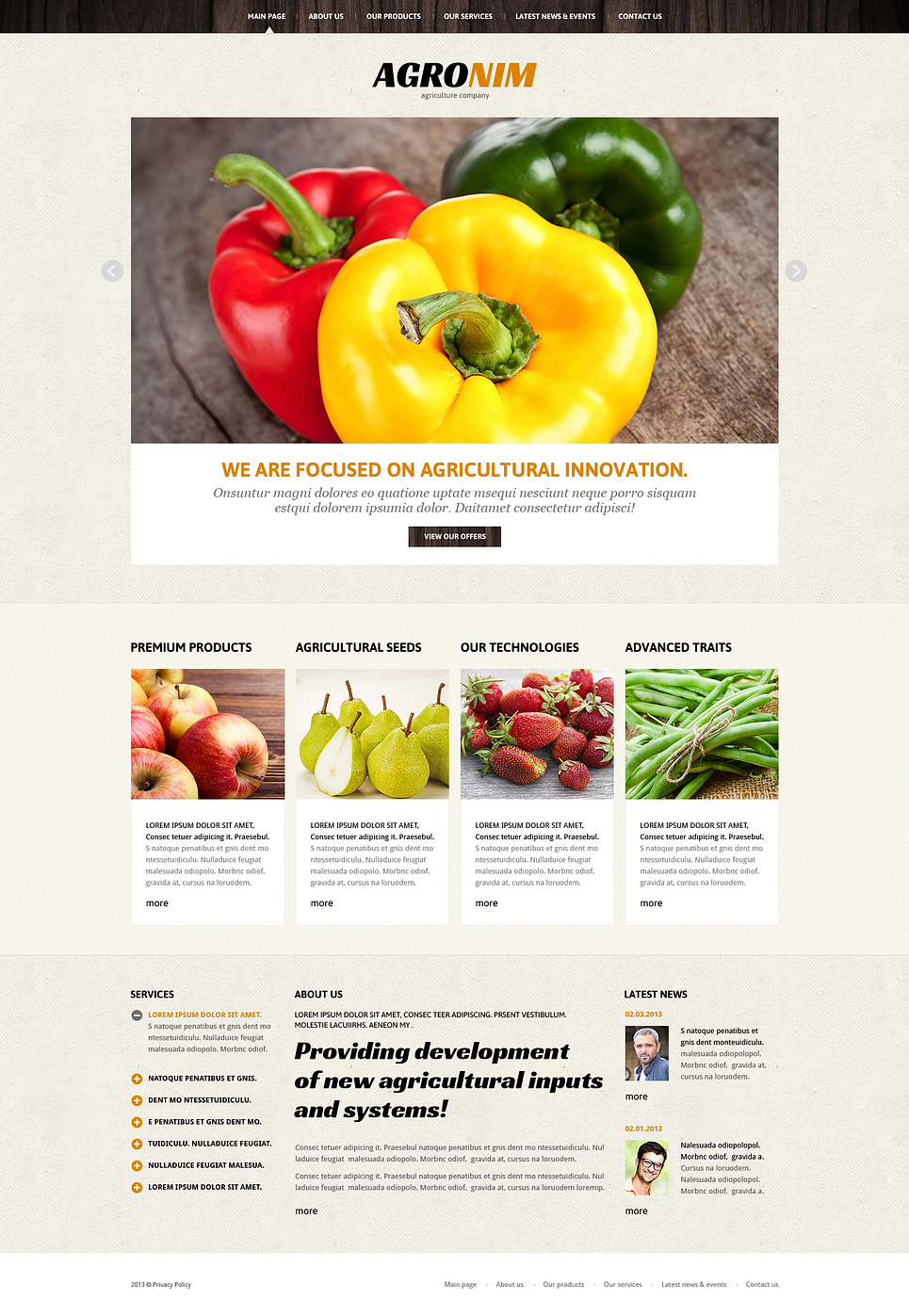 Vegetable Responsive Joomla Template New Screenshots BIG