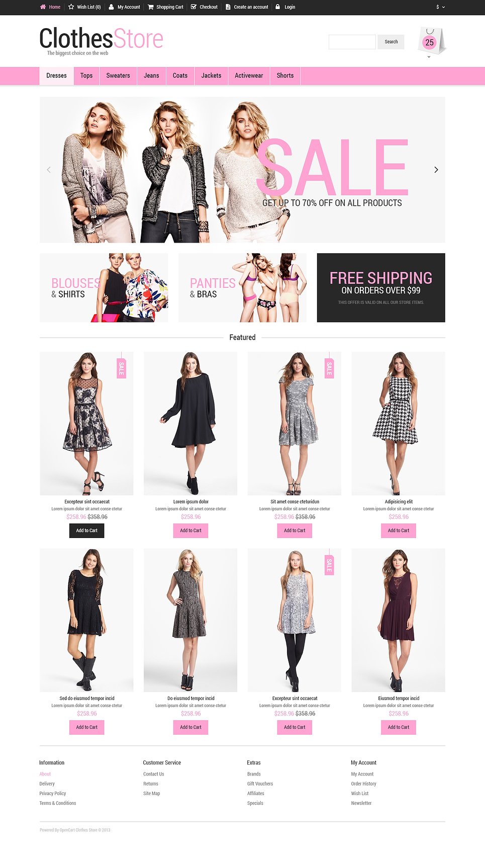 Woman Fashion OpenCart Template New Screenshots BIG