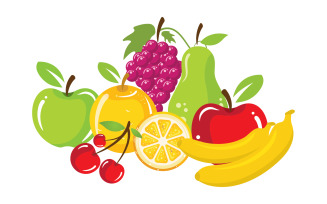 Fresh fruit vector icon illustration design template