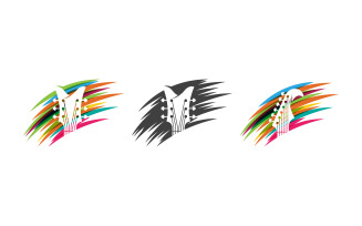 Guitar headstock, general guitar head, musical instrument, abstract music symbol v.1