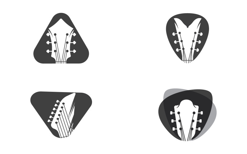Guitar headstock, general guitar head, musical instrument, abstract music symbol v.3 Illustration