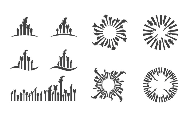 Guitar headstock, general guitar head, musical instrument, abstract music symbol v.5 Illustration