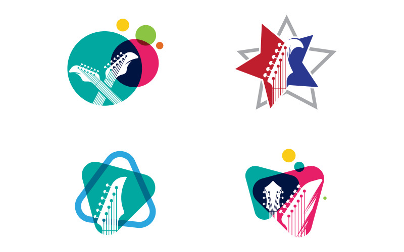 Guitar headstock, general guitar head, musical instrument, abstract music symbol v.6 Illustration