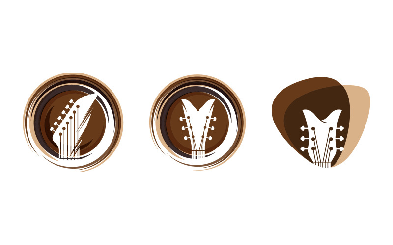 Guitar headstock, general guitar head, musical instrument, abstract music symbol v.7 Illustration