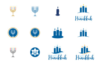 Happy holiday Hanukkah candle Vector icon design illustration Template