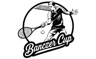 A black and white logo for the tennis tournament